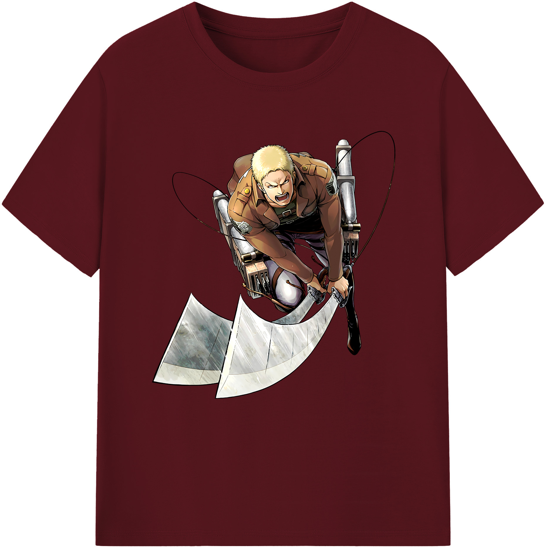 （画像用） 進撃の巨人 ライナー・ブラウン Attack on Titan Reiner Braun 綿100％半袖Tシャツ（フロントプリント）